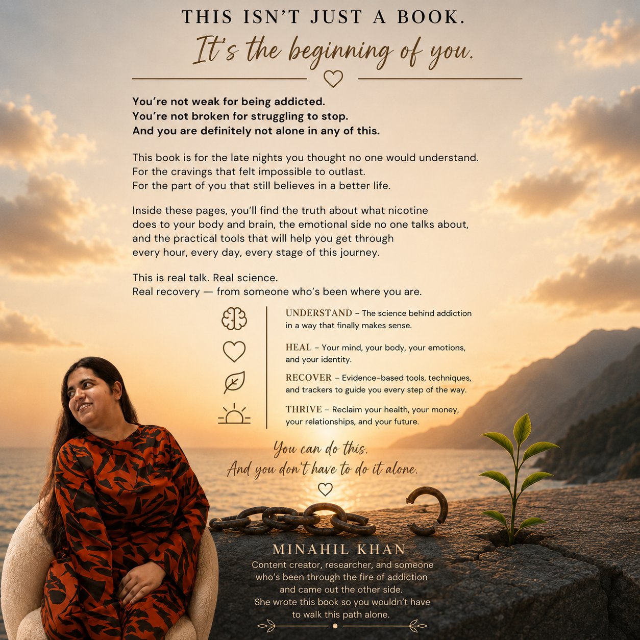 This isn't just a book. It's the beginning of you. — promotional graphic for The Quit I Survived